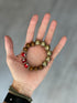 Pulsera madera con 3 ojitos turcos  ROJOS