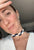 Gargantilla o Choker Blanca con Azul Marino entrelazado