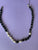 Collar Negro piedra volcánica con perlas naturales