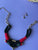 Collar Cordón Negro e hilo Rojo